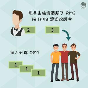 服务生偷偷藏起了RM2