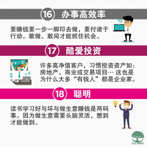 办事高效率,酷爱投资,聪明